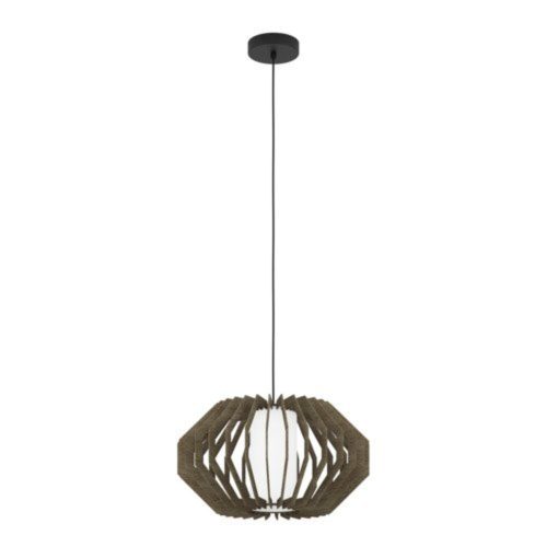 EGLO, 900386, RUSTICARIA, pendant, E27, 1X40W, IP20, brown, white