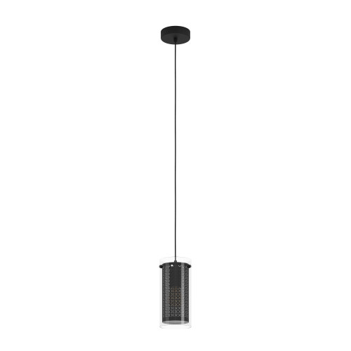 EGLO, 900341, PINTO TEXTIL 1, pendant, E27, 1X10W, IP20, transparent, black