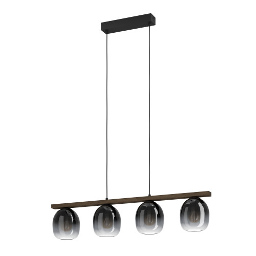 EGLO, 900186, FILAGO, pendant, E27, 4X40W, IP20, black-gray-transparent