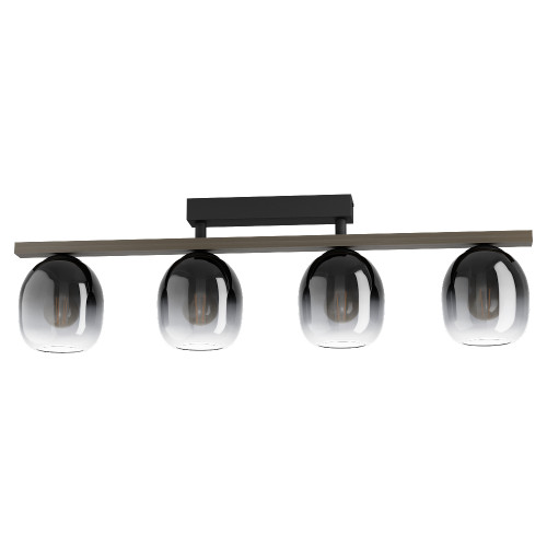 EGLO, 900185, FILAGO, ceiling lamp, E27, 4X40W, IP20, black-gray-transparent