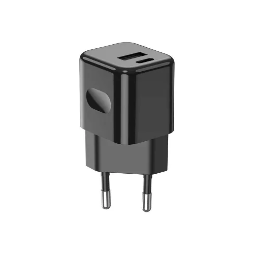VT-5320 20W Charging Adapter 1 Pd+1 Qc Port Black