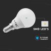 LED lamp, bulb, small ball, E14 socket, 4.5 Watt, natural white, pack of 6