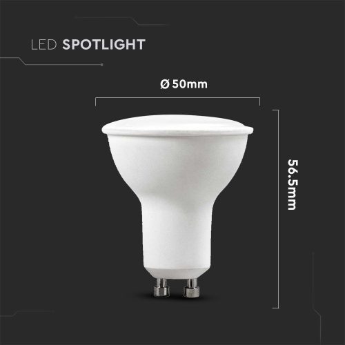 LED lamp, bulb, spot, GU10 socket, 4.5 Watt, cool white, pack of 6