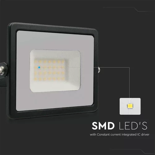 LED spotlight, 30 Watt, Ultra Slim, natural white, E-series, black