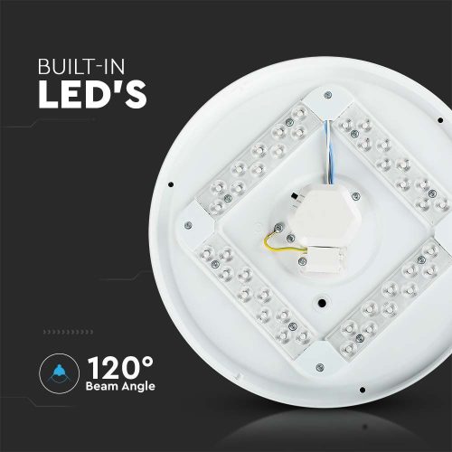 LED luminaire, ceiling, 18W, surface-mounted, 31 cm, round, UFO, crystal effect, CCT, 3 color temperatures, 3in1