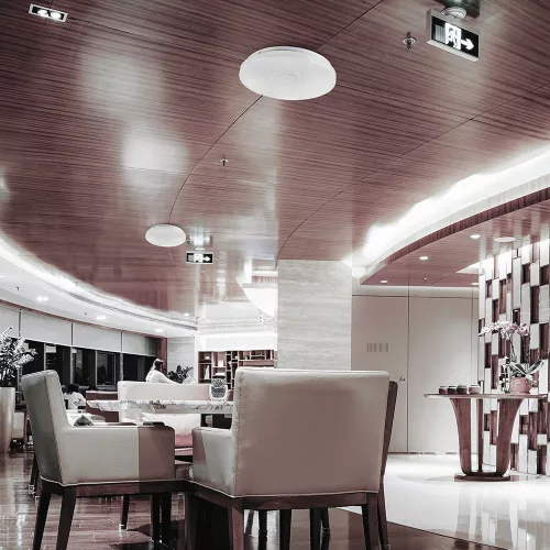 LED luminaire, ceiling, 24W, surface-mounted, 35 cm, round, UFO, crystal effect, CCT, 3 color temperatures, 3in1