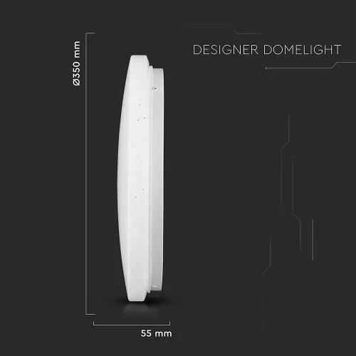 LED luminaire, ceiling, 24W, surface-mounted, 35 cm, round, UFO, crystal effect, CCT, 3 color temperatures, 3in1