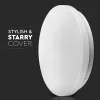 LED luminaire, ceiling, 24W, surface-mounted, 35 cm, round, UFO, crystal effect, CCT, 3 color temperatures, 3in1