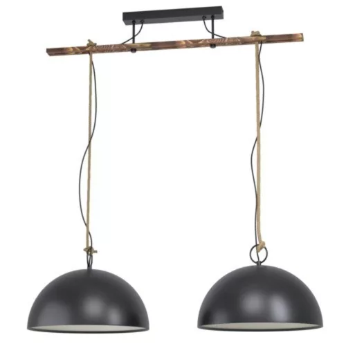 EGLO, 78444, HODSOLL, pendant light, E27, 2X40W, IP20, black, cream color