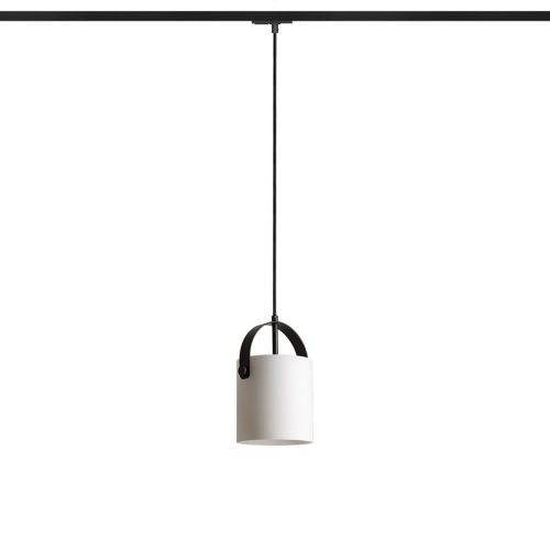 RENDL R13860 JULIETTA Design Pendant Lamp with Opal Glass and Black Textile Cord, 15 W, 230V