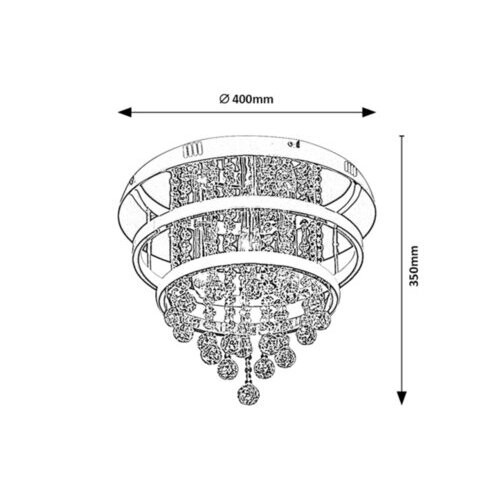 Rábalux , 2237 , Pallas , Ceiling lights , chrome , IP20 , E14 , 4000