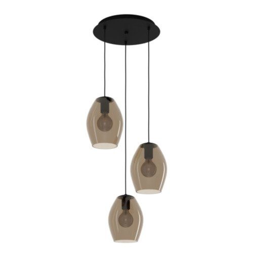 EGLO, 390161, ESTANYS 1, pendant light, E27, 3X40W, IP20, brown-transparent