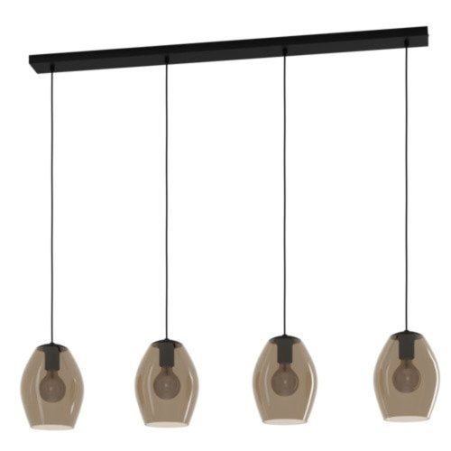 EGLO, 390162, ESTANYS 1, pendant, E27, 4X40W, IP20, brown-transparent