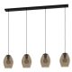 EGLO, 390162, ESTANYS 1, pendant, E27, 4X40W, IP20, brown-transparent
