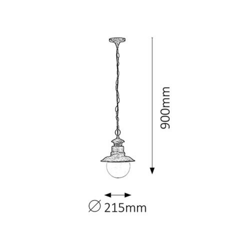 Rábalux , 8164 , Odessa , Outdoor pendants , antique brown , IP44 , E27