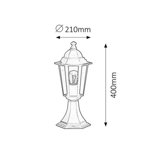 Rábalux , 8206 , Velence , Outdoor floor lamps , black , IP43 , E27