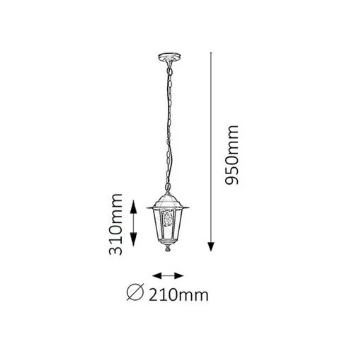Rábalux , 8208 , Velence , Outdoor pendants , black , IP43 , E27