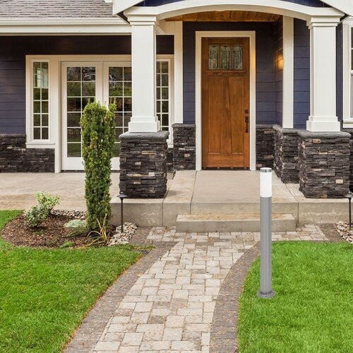 Rábalux , 8264 , Inox torch , Outdoor floor lamps , satin chrome , IP44 , E27