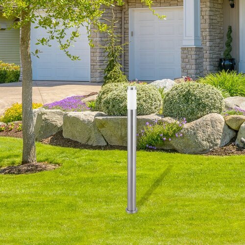 Rábalux , 8265 , Inox torch , Outdoor floor lamps , satin chrome , IP44 , E27