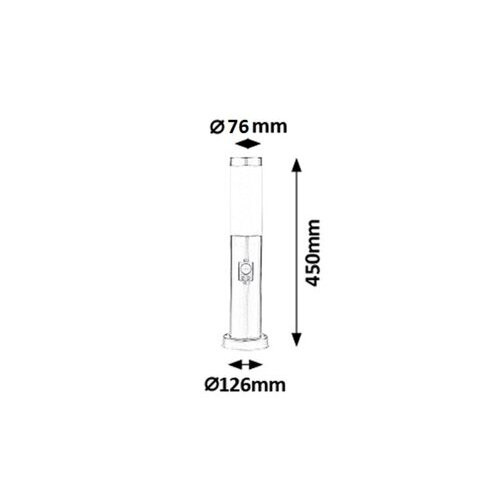 Rábalux , 8267 , Inox torch , Outdoor floor lamps , satin chrome , IP44 , E27