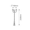 Rábalux , 8379 , Madrid , Outdoor floor lamps , antique gold , IP43 , E27
