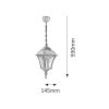 Rábalux , 8399 , Toscana , Outdoor pendants , antique silver , IP43 , E27