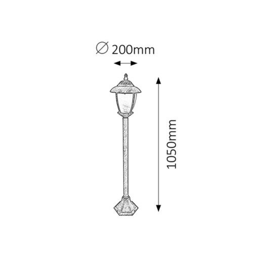 Rábalux , 8480 , Madrid , Outdoor floor lamps , antique gold , IP43 , E27