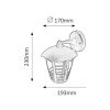 Rábalux , 8617 , Marseille , Outdoor wall lights , black , IP44 , E27