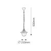 Rábalux , 8678 , Barcelona , Outdoor pendants , antique gold , IP43 , E27