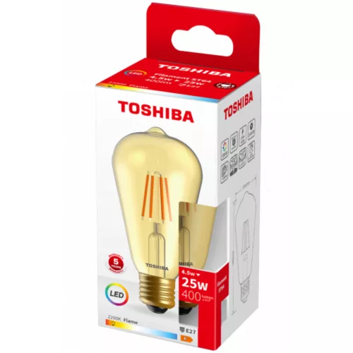 TOSHIBA LED FILAMENT (AMBER) ST64 E27 4.5W 2200K