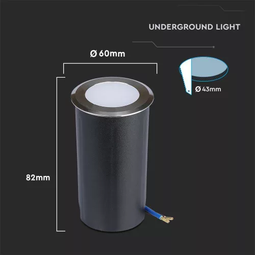 VT-1151 1W Led Underground Light 6400K Silver