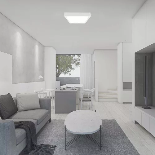 VT-8618 18W Led Dome Light 6500K Square White Frame Ip44