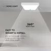 VT-8618 18W Led Dome Light 6500K Square White Frame Ip44