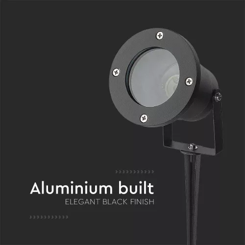 VT-7701 Gu10 Garden Spike Fitting Aluminum Body Black Ip65
