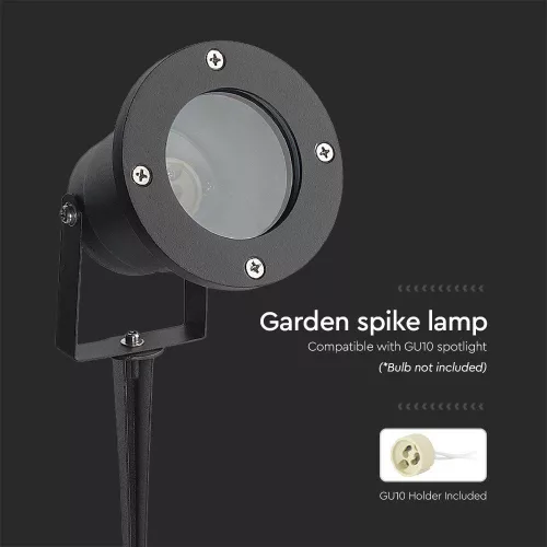 VT-7701 Gu10 Garden Spike Fitting Aluminum Body Black Ip65