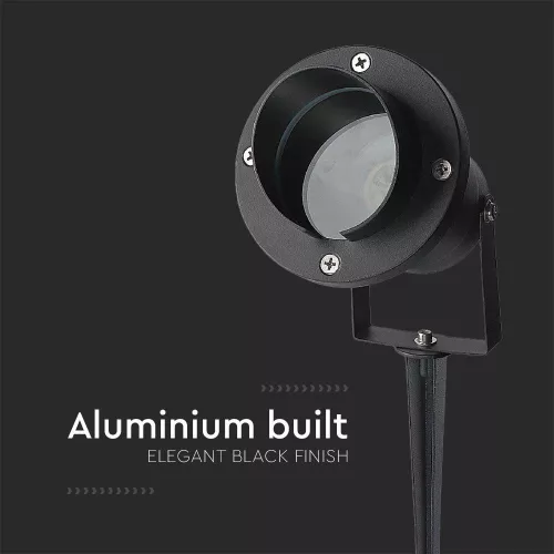 VT-7704 Gu10 Garden Spike Fitting Aluminum Body Black Ip65