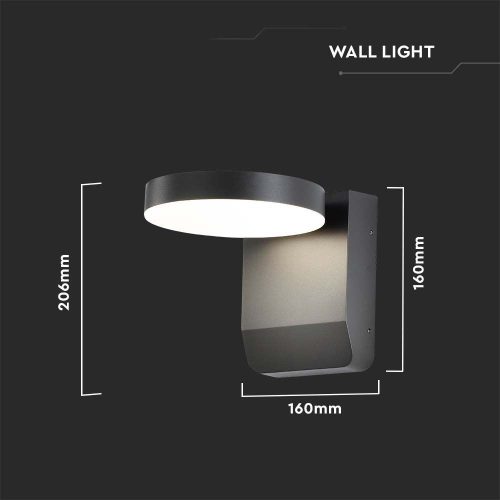 LED luminaire, side wall, 17W, natural white, black, outdoor, IP65