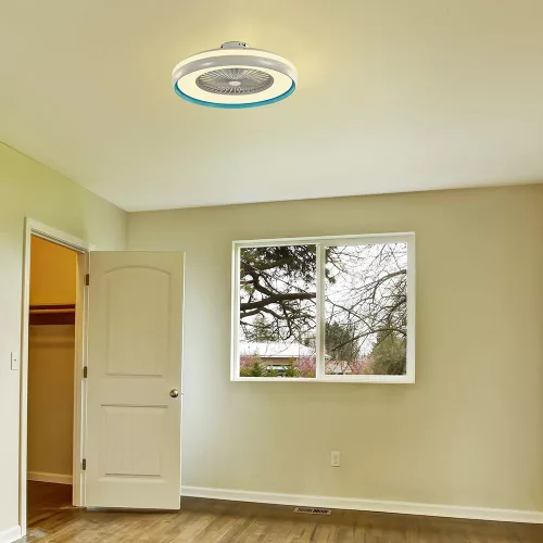 VT-5022 45W Fan With Ceiling Light & Rf Control Cct:3 In 1-Ac Motor-Blue Ring