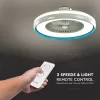 VT-5022 45W Fan With Ceiling Light & Rf Control Cct:3 In 1-Ac Motor-Blue Ring