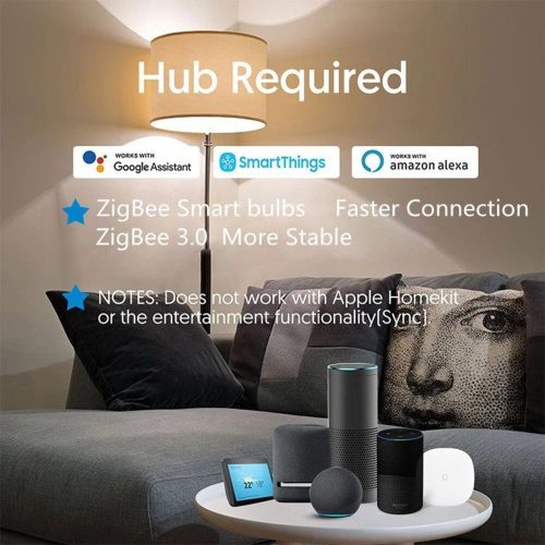 LED lamp, bulb, pear, E27, 9 Watt, RGB, CCT, dimmable, SMART, Zigbee, LEDISSIMO AMBIENT LIGHT