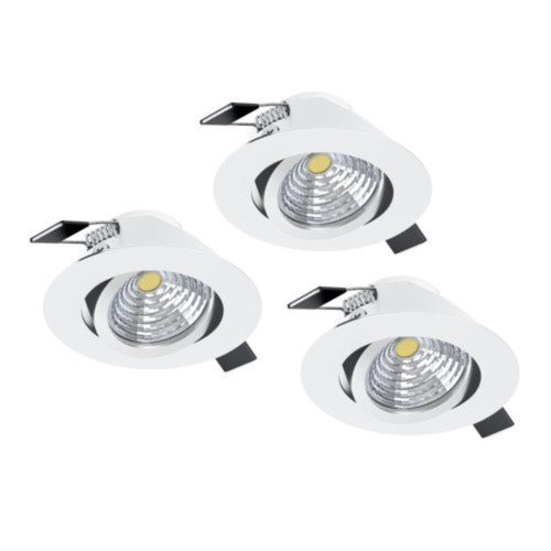 EGLO, 33391, SALICETO, recessed lamp, 4000 K, LED, 3X6W, Dimmable, IP20, transparent, white