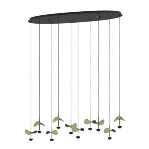 EGLO, 390342, DRACERA, pendant, 3000 K, LED, 10X2.3W, Dimmable, IP20, black, gold