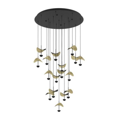 EGLO , 390341 , DRACERA , pendant , 3000 K , LED , 17X2.3W , Dimmable , IP20 , black , gold