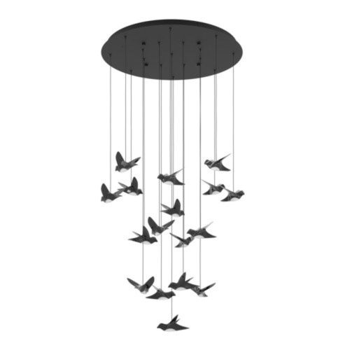 EGLO, 390352, PARATEBUENO, pendant, 3000 K, LED, 17X3W, Dimmable, IP20, nickel-antracite, satin.