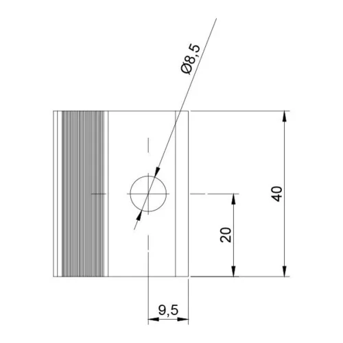 END CLAMP M8*25mm INNER BOLT+T-FIXTURE FOR SOLAR 35mm