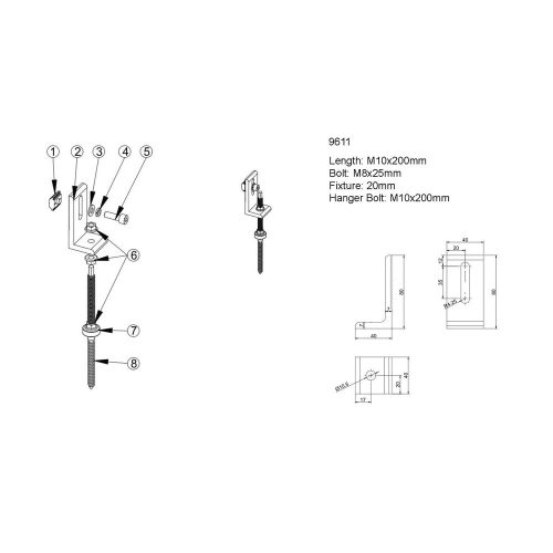 HANGER BOLT WITH L-FOOT