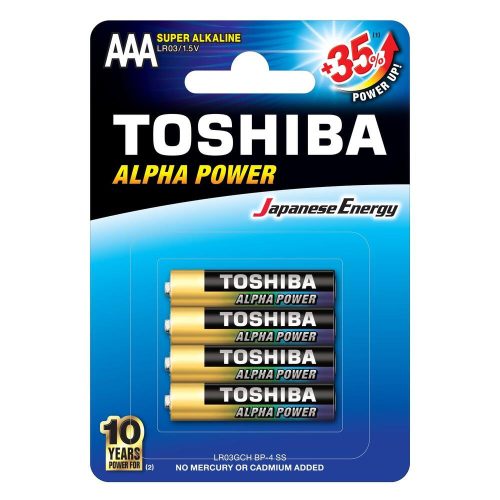 AA (LR03) 1.5 Volt 4 pieces , long-lasting , battery , Alpha Power , TOSHIBA