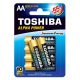 AA (LR6) 1.5 Volt 6 pieces long-lasting battery Alpha Power TOSHIBA