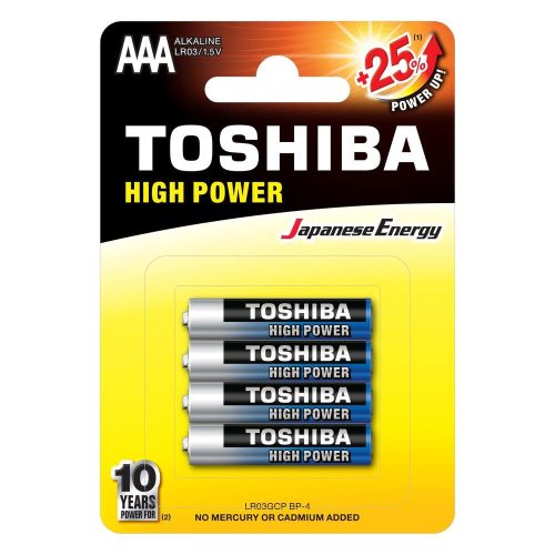 AAA (LR03) 1.5 Volt 4 pieces High Power TOSHIBA