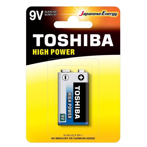 Battery 6LR61, 9 Volt, 1 piece, long-lasting, battery, High Power, TOSHIBA